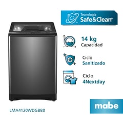 MABE - Lavadora Automática Propela 14 Kg Diamond Gray - Lma4120wdgbb0