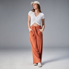 MITRE - Pantalón Palazzo Con Lazo Algodón Mujer