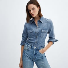 MANGO - Blusa Denim Mujer