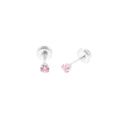 BALIQ - Aretes Punto Luz Pink Plata925 Niña