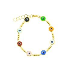 BALIQ - Pulsera Ojo Turco De Colores Oro18k