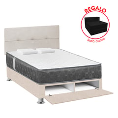 FORLI - Dormitorio Sabanera Acqua Beige 2 Plz + Sofá Cama