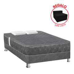 FORLI - Cama Box Tarima Acqua Gris 2 Plz + Sofá Cama