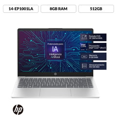 HP - Laptop Intel Core Ultra 5 Serie H 8GB 512GB SSD 14" Con Inteligencia Artificial 14-ep1001la