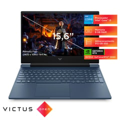 HP - Victus Gaming Laptop 15-fa0021la, Intel Core I5, 8gb Ram, 512gb Ssd, nvidia Geforce Rtx 3050, fhd 15.6", 144hz, azul Metalizado Brillante, Windows 11 Home Single Language