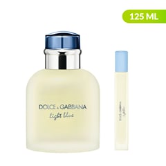 DOLCE&GABBANA - Set Perfume Light Blue Pour Homme Edt 125 Ml Hombre + Travel Spray 10 Ml