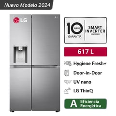 LG - Refrigeradora GS66SDP 617lt Door Cooling+ Top Mount Plateado