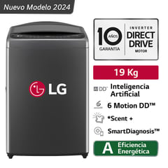 LG - Lavadora Wt19bv6t 19kg Ai Dd Inteligencia Artificial Carga Superior Negro Claro