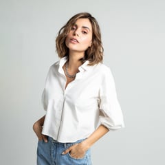 NAF NAF - Blusa Manga Larga Algodón Mujer