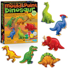 4M - Moldea Y Pinta Figuras Modelo Dinosaurios Que Brillan En La Oscuridad Diy