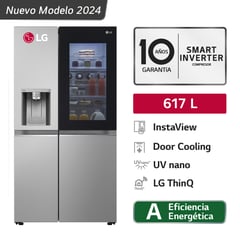 LG - Refrigeradora Gs66sgp 617l Instaview Side By Side Plateado