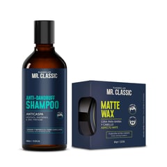 MR CLASSIC - Set Cera Matte Wax y Shampoo Anticaspa Mr. Classic