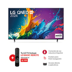 LG - Televisor 55" QNED 4K ThinQ AI 55QNED80TSA (2024)