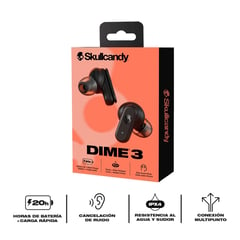 SKULLCANDY - Audífonos Skullcandy Dime 3 Negro Bluetooth