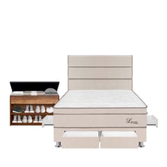 FORLI - Dormitorio Con Cajones Luce Pocket 2 Plz + Zapatera + 2 Almohadas + Protector