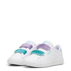 PUMA - Zapatillas urbanas Niña Smash 3.0 L Glitter Velcro V PS