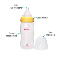 PIGEON - Pack X2 Biberon Boca Ancha 240 Ml