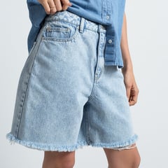 NAF NAF - Short Denim Algodón Mujer