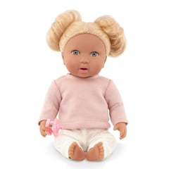 LULLABABY - Muñeca Niña Con Pelo Rubio Y Polo Rosa