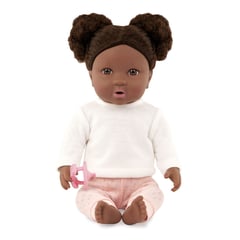 LULLABABY - Muñeca Niña Con Pelo Negro Y Polo Blanco