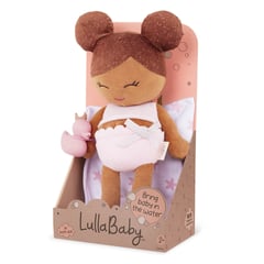 LULLABABY - Muñeca Niña Textil Para Tina Pelo Marrón