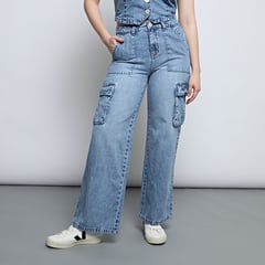 DENIMLAB - Jean Cargo 100% Algodón Mujer