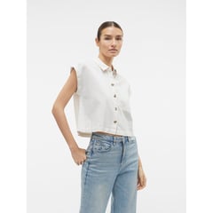 VERO MODA - Blusa Manga Corta Lino Mujer