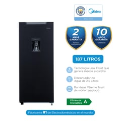 MIDEA - Refrigeradora Monopuerta 187l Negra Mdrd190anlxw-pe