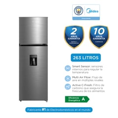 MIDEA - Refrigeradora Top Mount No Frost 263l Inox Mdrt385mtr46pew