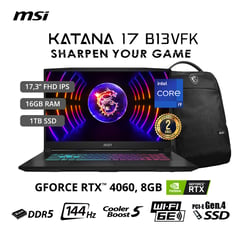 Gamer Intel Core i9 RTX4060 16GB 1TB SSD Katana 17 B13VFK 13° Gen 17.3"