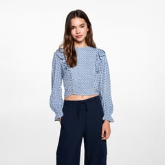 MANGO TEEN - Blusa Manga Larga Mujer Mango