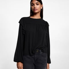 MANGO TEEN - Blusa Manga Larga Mujer Mango