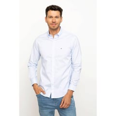 TOMMY HILFIGER - Camisa Manga Larga 100% Algodón Hombre