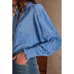 MAISON 123 - Blusa Manga Larga 100% Algodón Mujer