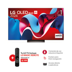 LG - Televisor 55" Oled Evo 4k Thinq Ai Oled55c4psa (2024)