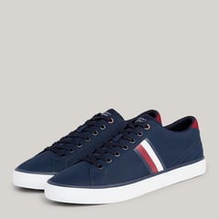 TOMMY HILFIGER - Zapatillas Urbanas Hombre Th Hi Vulc Low Strip Azul