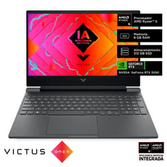 Laptop Victus AMD Ryzen 5 8645Hs 8GB 512GB Rtx3050 6GB