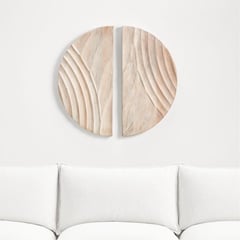 CRATE & BARREL - Arte De Pared Blanqueada Dune