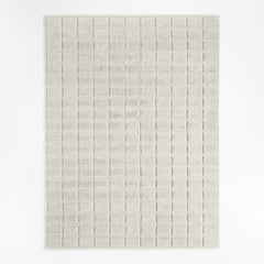 CRATE & BARREL - Alfombra de Lana Blanca con Diseño de Ladrillo Chatou 183x274cm