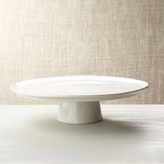 CRATE & BARREL - Pedestal para Tortas Marin Grande Blanco