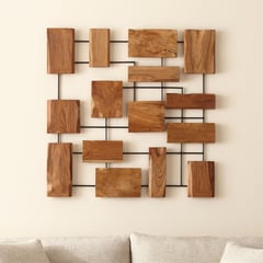 CRATE & BARREL - Arte para Pared de Teca Marcel