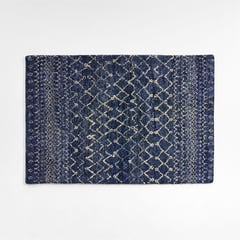 CRATE & BARREL - Alfombra de Lana Rias Moroccan Blue 152x244cm