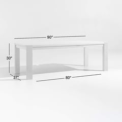 CRATE & BARREL - Mesa de Comedor Terra de Madera Maciza de Roble Blanco Natural 228cm