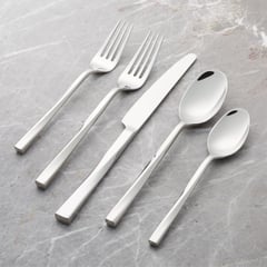 CRATE & BARREL - Cambridge Silversmiths Juego de 5 Piezas (1 Puesto) de Cubiertos Twist