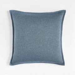 CRATE & BARREL - Funda de Cojín Delavan Linen Azul 50 x 50 cm