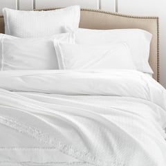 CRATE & BARREL - Funda Duvet Doble/Queen de Algodón Orgánico Lavado