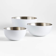 Set de 3 Bowls para Mezclar Nera Matte Blanco