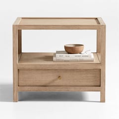 CRATE & BARREL - Mesa Auxiliar Keane de Madera Natural