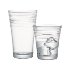 CRATE & BARREL - Vaso Acrílico para Whisky Doble Remolino