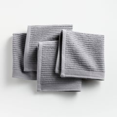 CRATE & BARREL - Set de 4 Paños de Cocina Bar Mop Grey